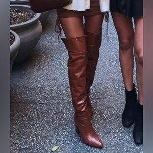 Brown over the knee boots